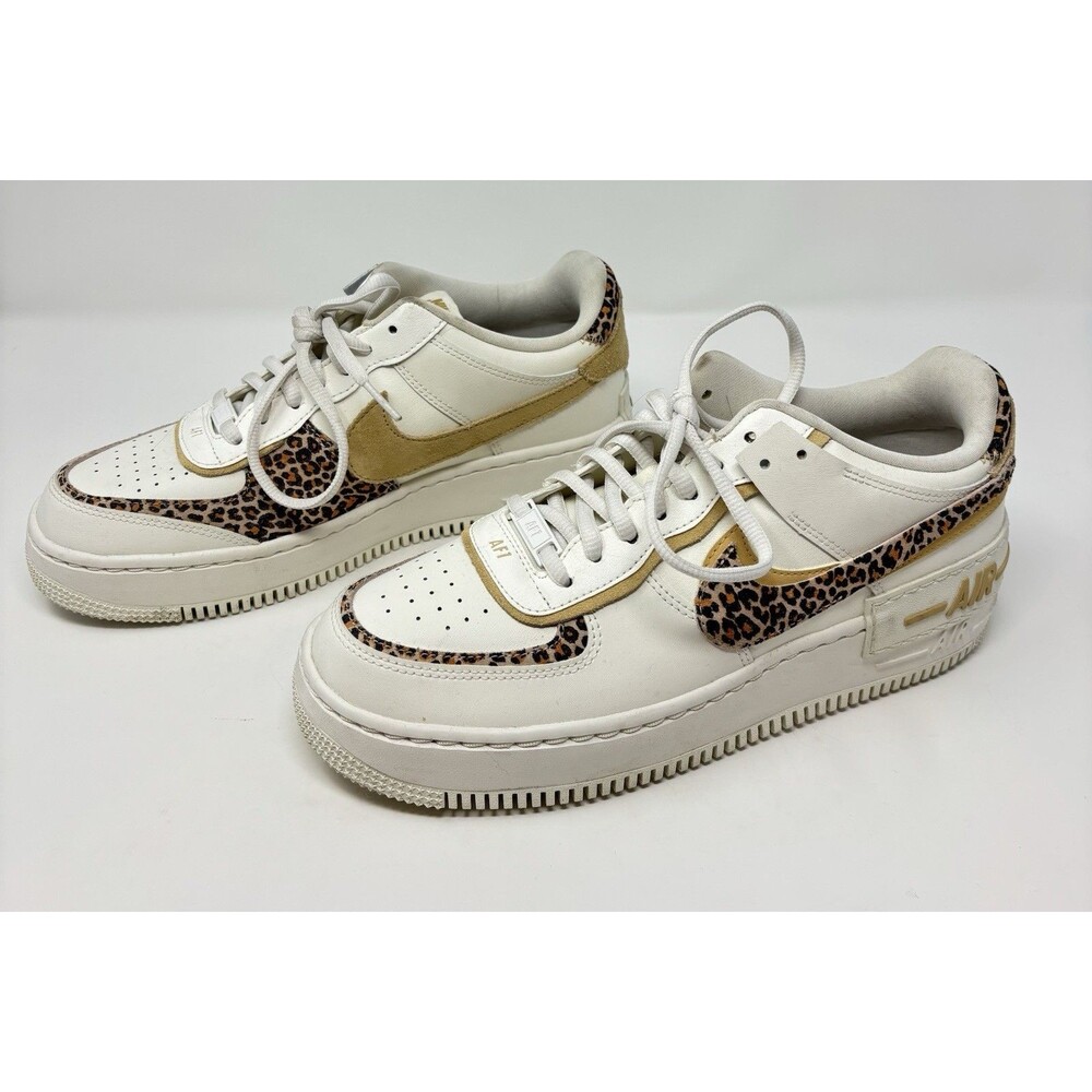 NIKE Air Force 1 Low Shadow Womens Shoes Size 10 White / Leopard